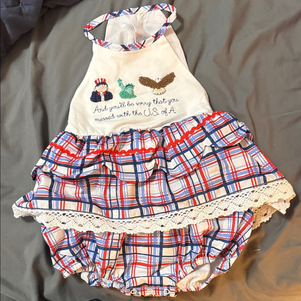 Patriotic Plaid Kids Bubble